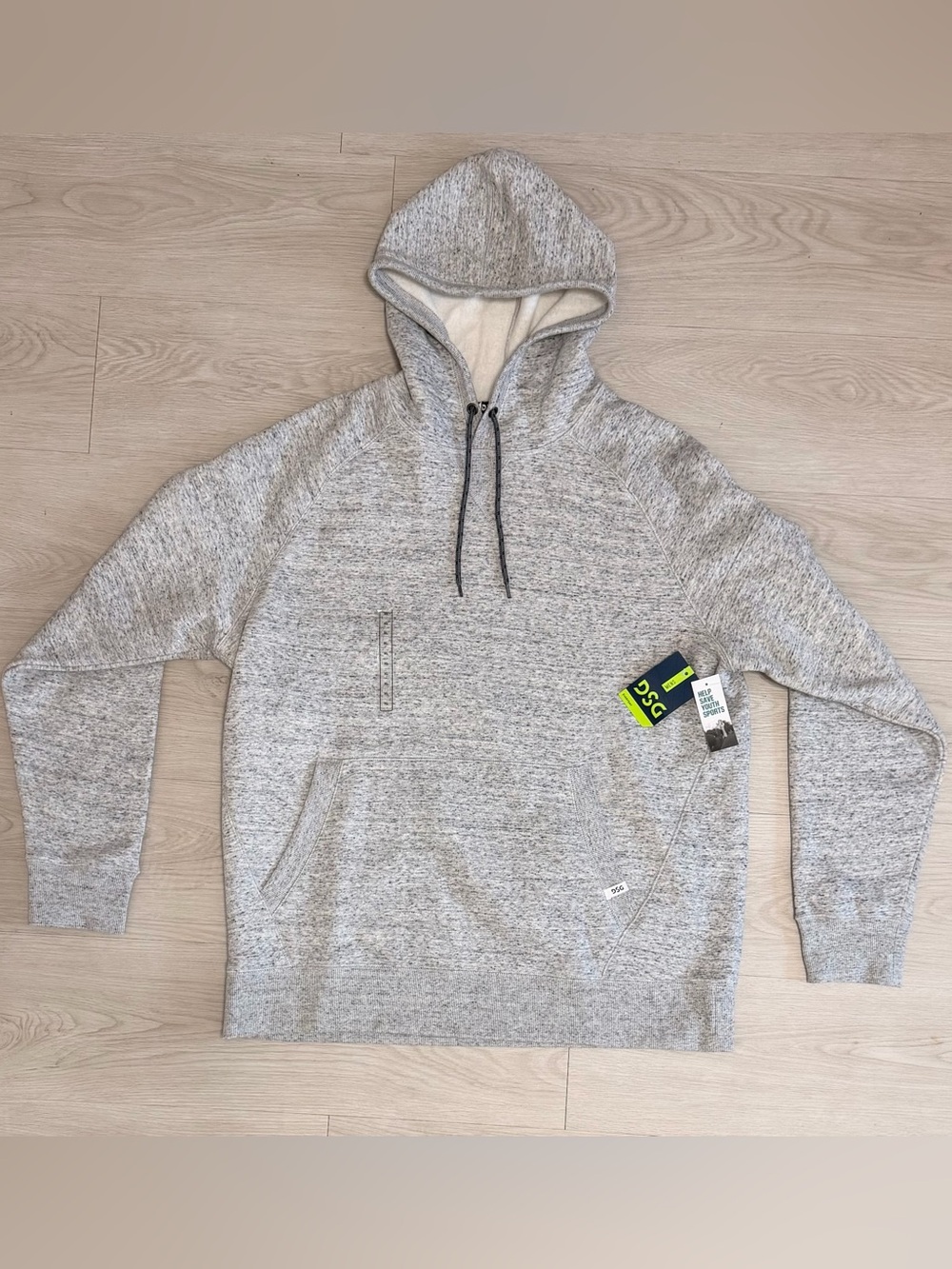 NWT DSG Men's Light Heather Gray Zip-Up Hooded Long Sleeve Sweater Size XL